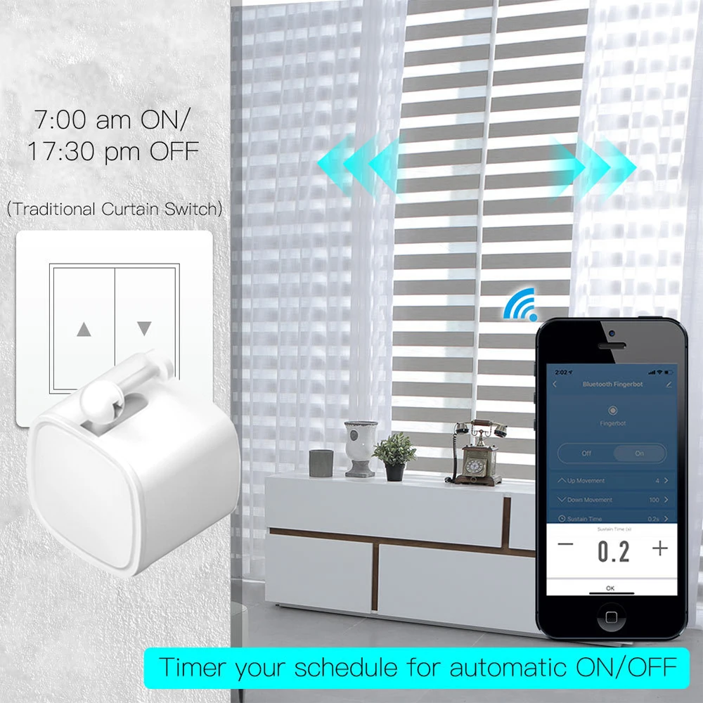 Tuya Bluetooth Finger Robot Switch Button Pusher and Tuya Bluetooth Gateway for