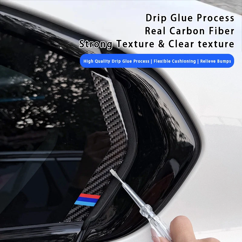 2PCS 실제 탄소 섬유 자동차 후면 창 보호 스트립 커버 스티커 BMW 3 시리즈 G20 2020-2026 용 자동차 액세서리