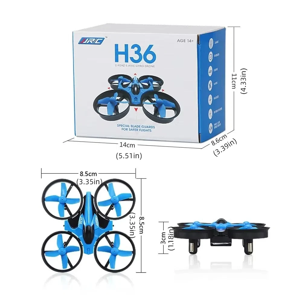 Anti-collision H36 Mini RC Plane Four-axis 360° Flip Remote Control Quadcopter With Light Rechargeable