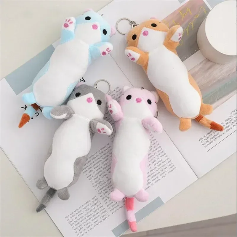 

Plush Long Cat Doll Keychain Bag Decorative Pendant Cute Keychain Girl Cartoon Car Bag Keychain Toy Gift