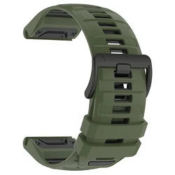 Premium QuickFit Silicone Strap for Sports Watches - 22mm/26mm (Army Green Black)