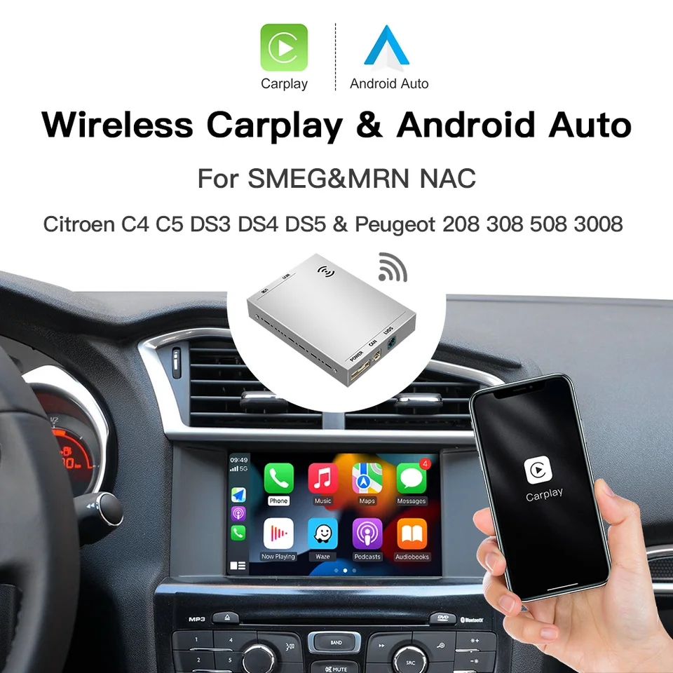 Carplay y Android Auto inalámbrico Peugeot 2008, 3008, Citroen C5, DS5