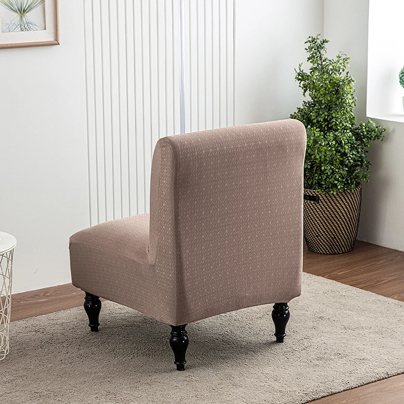 1pc Home Hotel Elastic Thickeneded Jacquard Chair Cover Protective Cover Armless Single Sofa Fat Chair Cover 6