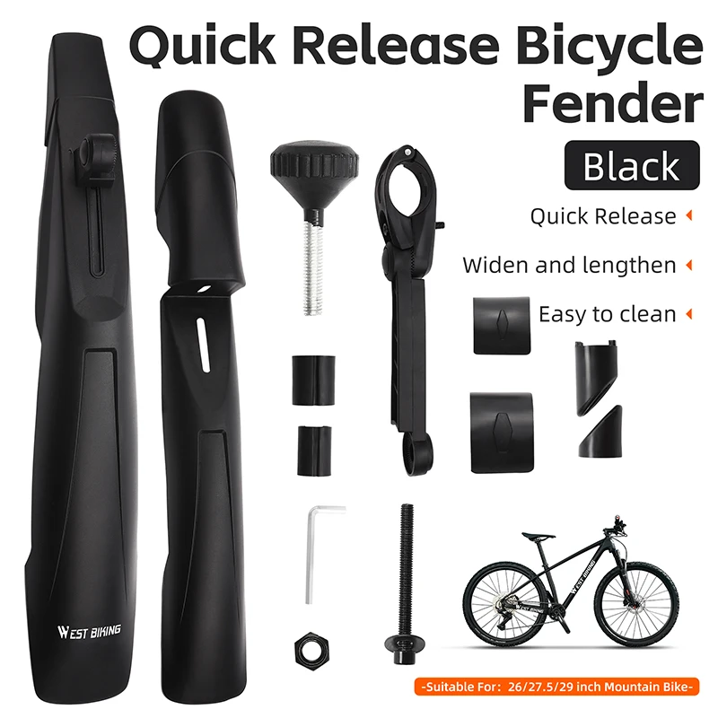 Accessoire Vélo Universel Ledeak Garde-Boue Vélo Route/VTT - Paire Avant/ Arrière - PVC Réglable - Bleu Protection Boue