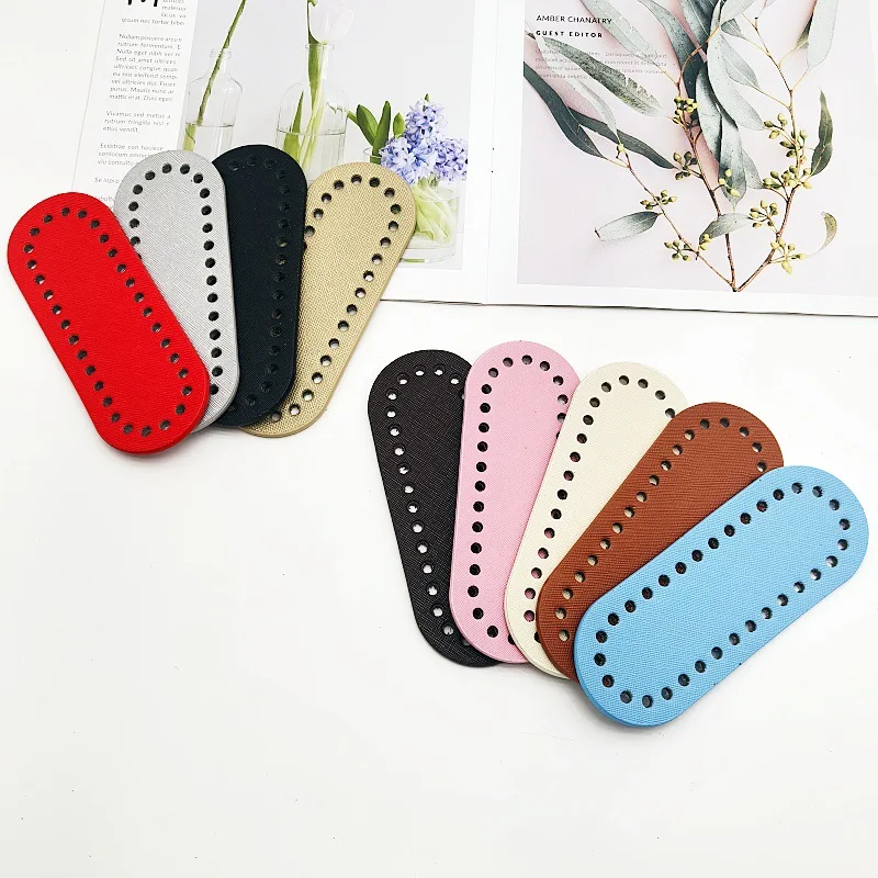 6개 혼합 색상 DIY 뜨개질 실 가방 베이스 패널, 가방 하드웨어 액세서리, 수제 가방 베이스 패드, 지갑 제작 재료 키트, 크로셰 가방, 수제 지갑 베이스(14.5)에 적합 S004246