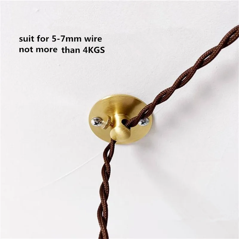 2PCS Chandelier shifter brass lamp cable grips fixing accessories wire displacement lamp translation ceiling mounted metal clips
