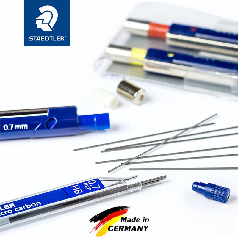 1pc Staedtler 250 Mechanical Pencil Lead Super Fine Anti-cracking 0.3/0.5/0.7/0.9/1.3 2H/H/HB/B Mars Micro Carbon Polymer Refill 6