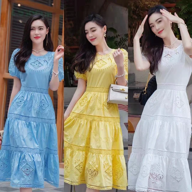 Stylish Designer Latest Party Wear Readymade Cotton Dress Girl's Midi Maxi  Gowns | eBay