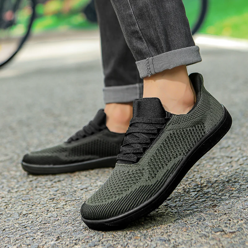 Summer Wide Shoes Men Barefoot Wide Toe Soft Soled Outdoor Jogging Lace Up Casual Sneaker Breathable Running Shoes Tenis Jeans 6