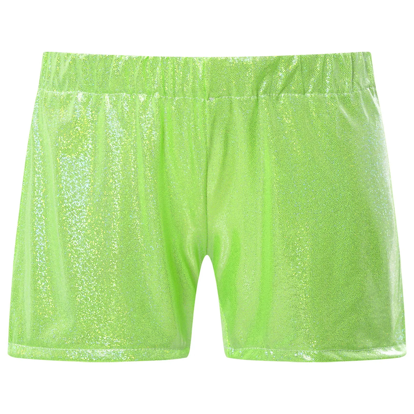 Kids Girls Boys Dance Shorts Metallic Shiny Elastic Waistband Short Pants for Jazz Dancing Costume Clothing Children's Shorts