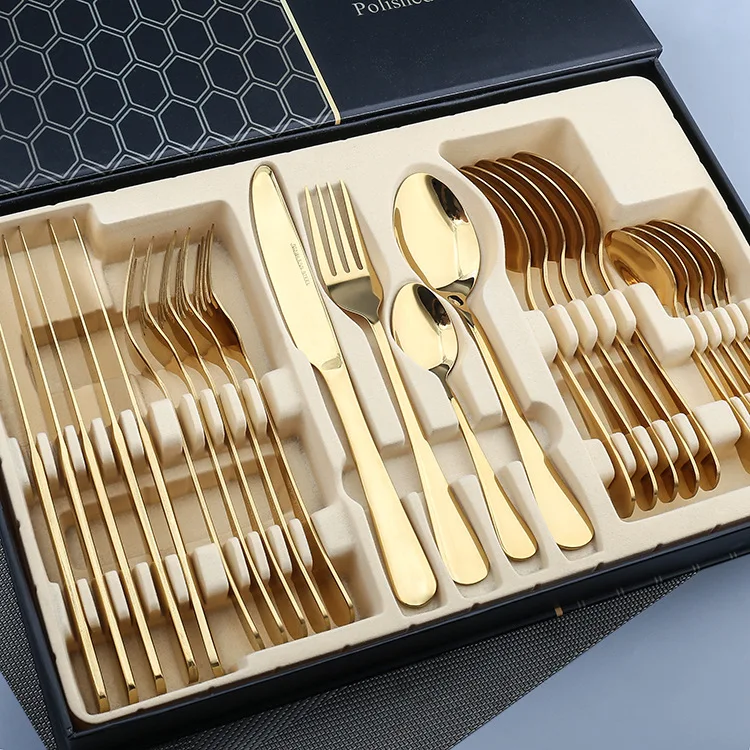 24 X Home Dining Kit Kitchen Stainless Steel Tableware Hard-wearing Cutlery Set 