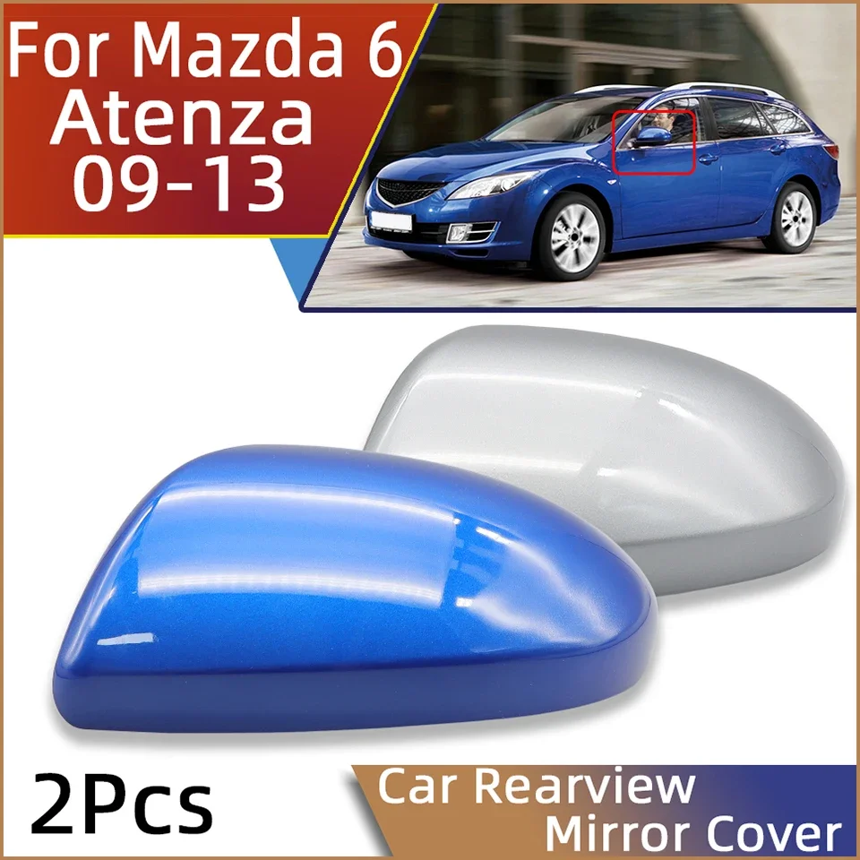 

Pair For Mazda 6 Atenza GH 2009 2010 2011 2012 2013 Rearview Mirror Lid Cap Housing Shell Outside Door Wing Mirror Cover Painted