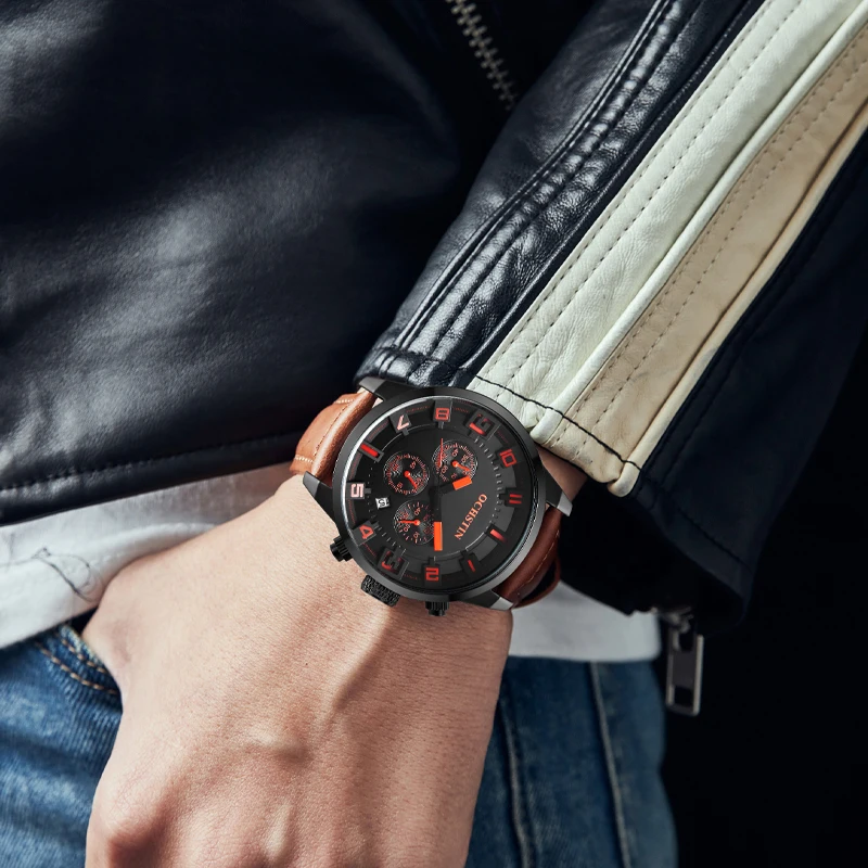 OCHSTIN 2024 New Personalized Trend Legendary Series Multi functional Quartz Movement Waterproof Watch Men's Quartz Watch