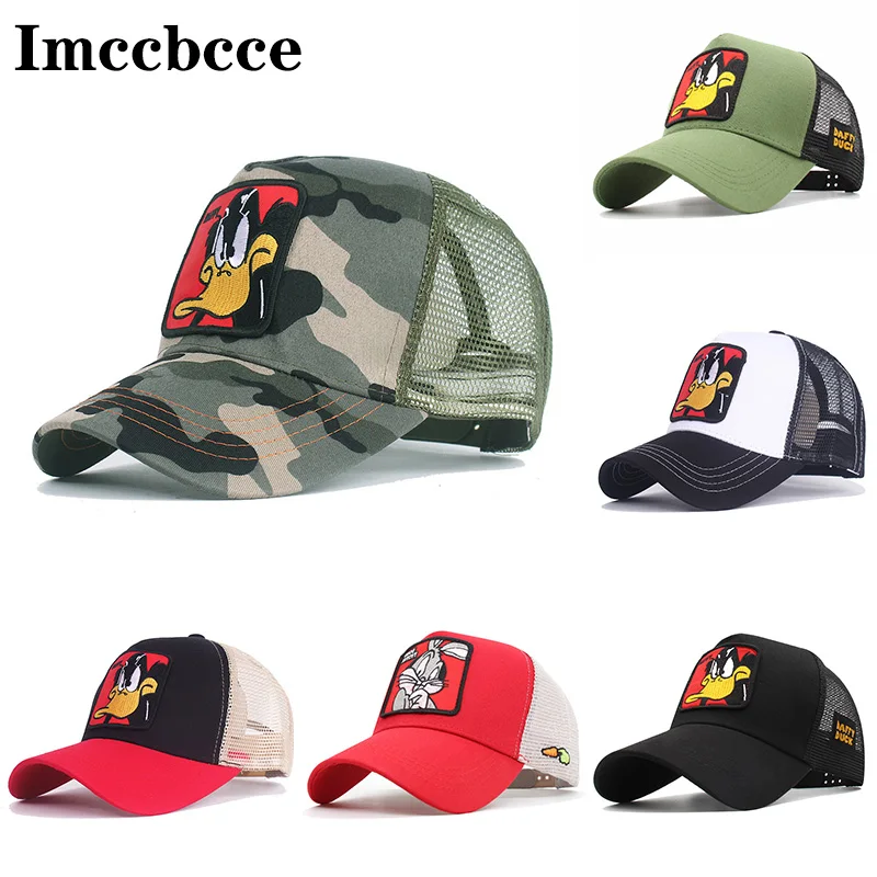Anime Cartoon Baseball Caps For Women Men’s Mesh Hats Duck Embroidered Hip Hop Snapback Hat Male Female Outdoor Trucker Sun Hat Best Sellers In Accessories