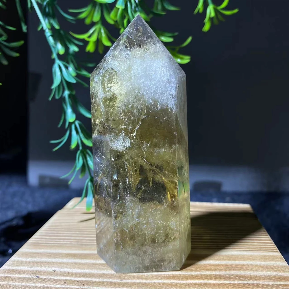Rare Citrine Stone Natural Smoky Quartz  Yellow Crystal Point Tower Mineral Energy Healing Hexagonal Wand Home Decor Gift 5