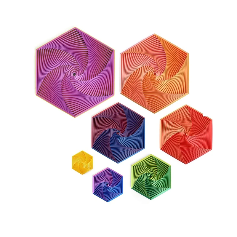 3D Printed Toy Hexagon Spiral Design