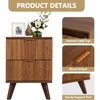 Fluted Nightstand Set of 2, Mid Century Modern 2 Drawer Dresser for Bedroom, Small Dresser Night Stand Side Table End Table 6