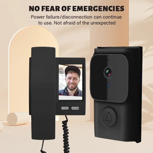 4.3Inch Large Screen Wireless Intercom Visual Doorbell Video Door Phone Peephole Viewer Door Camera 6