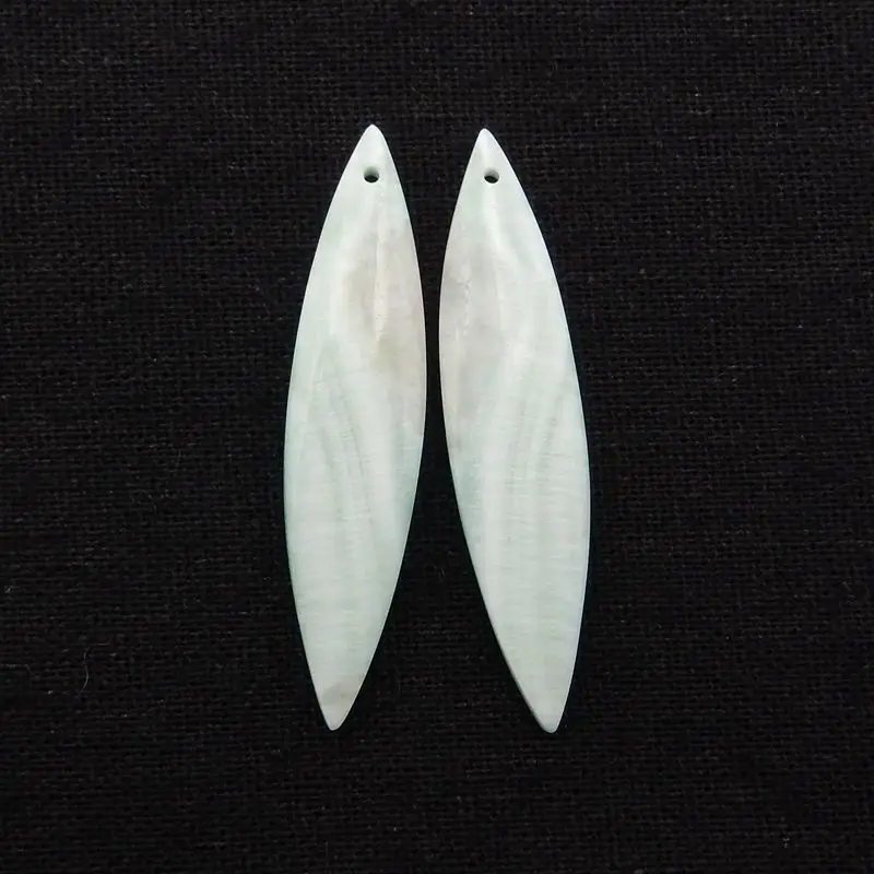 Semiprecious Fashion Jewelry Natural Stone Hemimorphite Handmade Earrings Accessories For Woman 49x11x5mm 8g