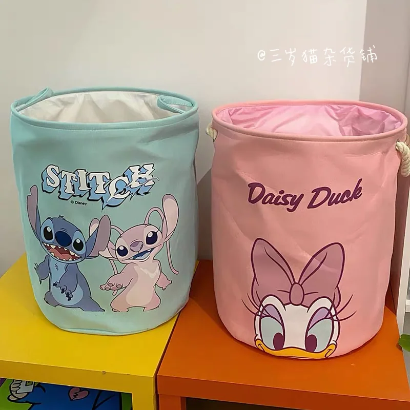 Stitch Daisy Duck Tigger Children\'s Toy Storage Basket Disney Cartoon Foldable Clothes Basket Home Large Capacity Storage Basket