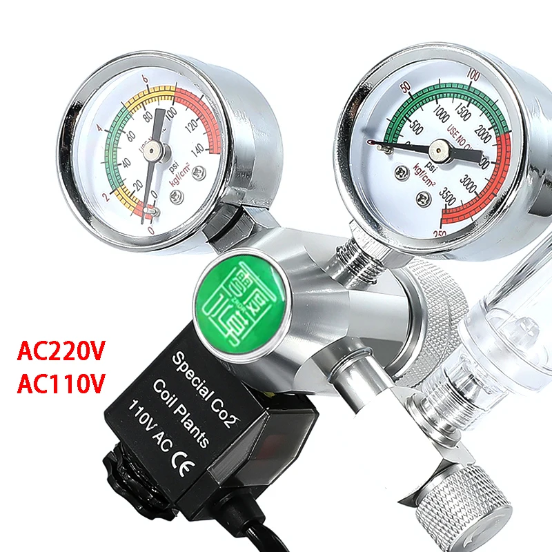 Aquarium DIYCO2 regulator Solenoid Bubble Counter CO2 control system reaction waterproof fish tank CO2 Pressure reducing valve 5