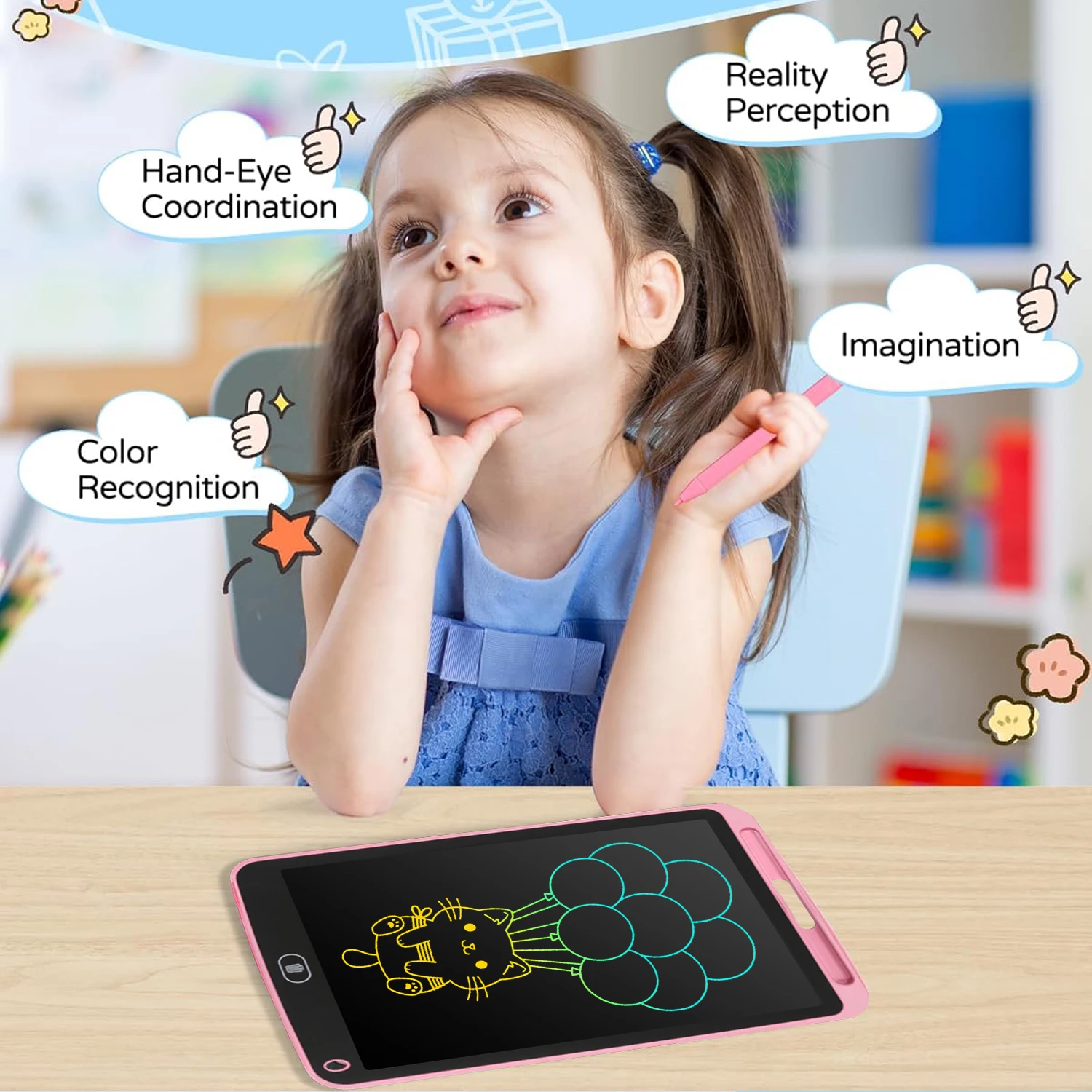 تابلت كتابة LCD مقاس 10.5 بوصة، وسادات رسم للأطفال...
