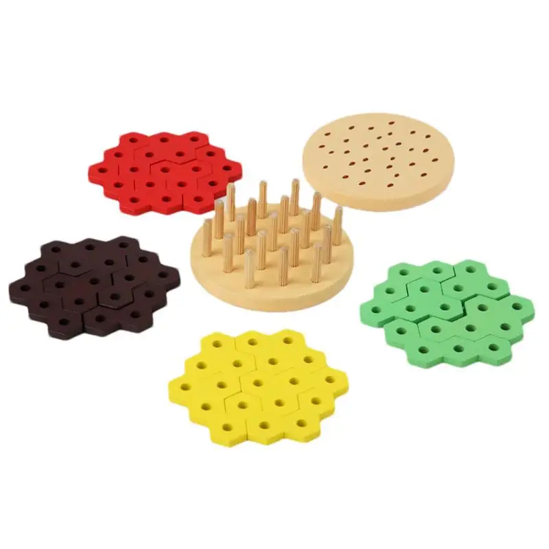 Stacking Hamburger Toy Wooden Educational Fine Motor Play Fake Food Toy Early Development Stacking Activity For Toddler