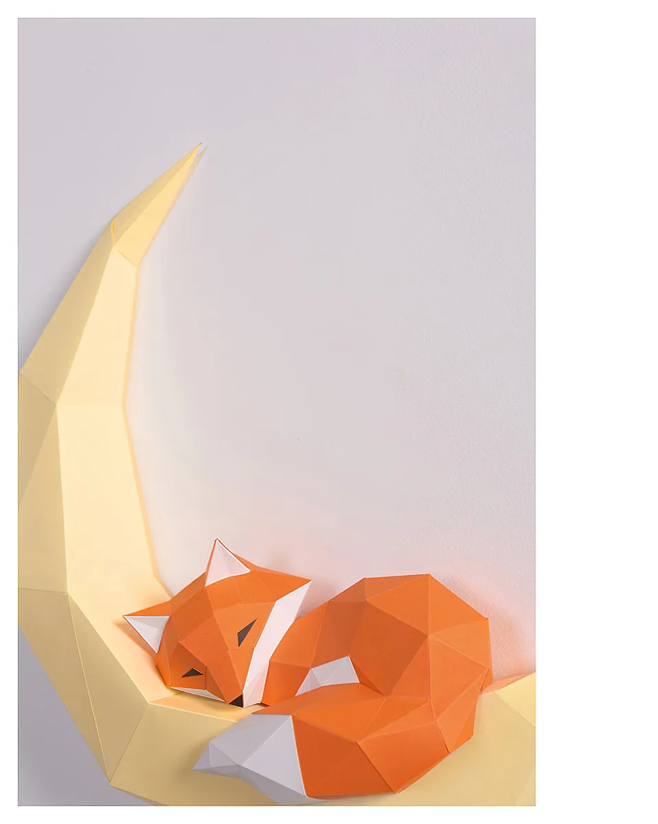 AceRevolution Fox Paper Craft,Origami Fox,3D Paper Craft Kit,DIY Paper  Craft Templates,Wall Decor Art Piece Paper Ornament,Paper Sculpture,3D  Animal,not a Finished Model : : Home & Kitchen