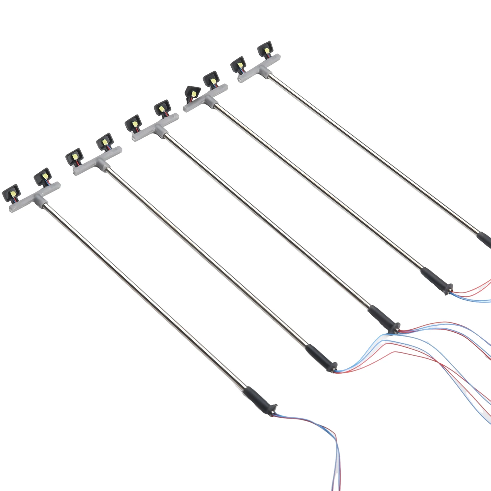 5 Pack Model Railway Yard Lights Twin LED Lamps OO 00 Guage Flood Light 1:76 Model Railroads 5*Twin LED Yard Lights