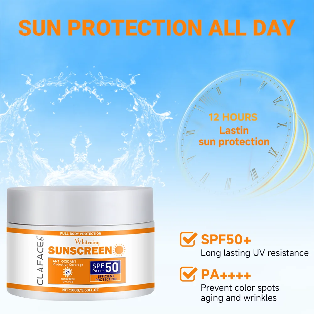 Whitening Sunscreen SPF PA50+ UV Protection Sun Screen Moisturizing Brightening Face Body Arms Thighs Sunblock Skin Care