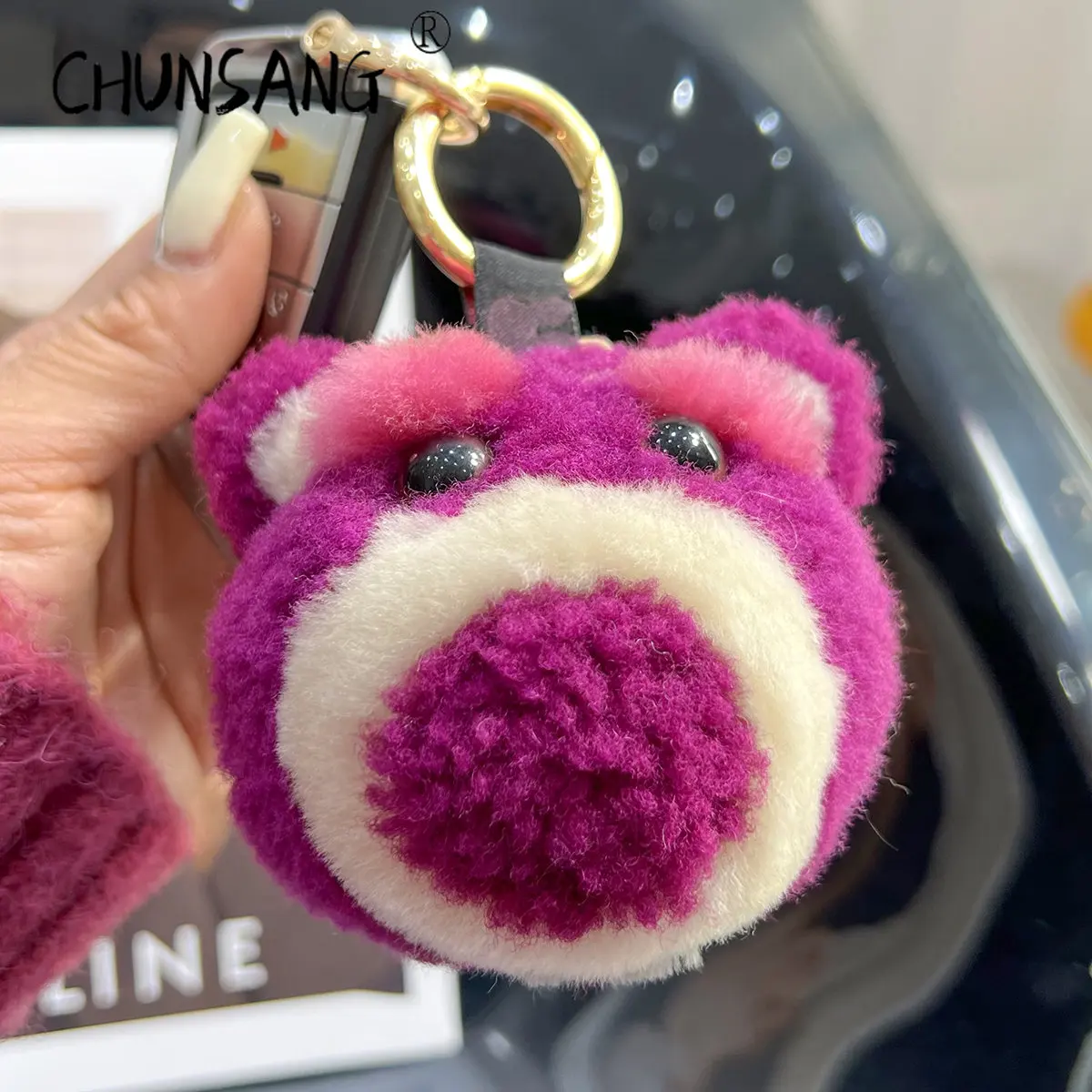 

Новый милый брелок ручной работы медведь из натурального меха из шерсти аксессуар для сумки брелок для автомобиля подарки для женщин аксес...