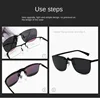 Square Clip on Sunglasses Women Polarized Black Lens UV400 Night Vision Driving Men Goggles Clips Anti Glare Vintage Glasses 3