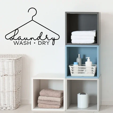 

Laundry Hanger Design Wall Stickers Laundry Wash Dry Sign Quote Wall Vinyl Decal Laundry Room Home Decoration Vinyl Posters