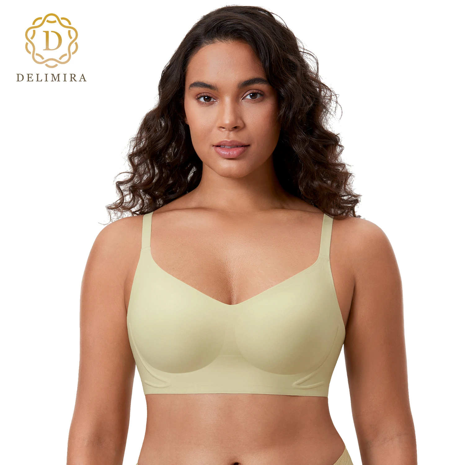 DELIMIRA Women's Racerback Front Closure Bras Lace Plus Size Full Coverage  Underwire Unlined Support Bra White 34C at  Women's Clothing store