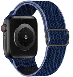 Elastic Nylon Loop Strap for 38 40 41 42(S10) mm (Two-color blue W)