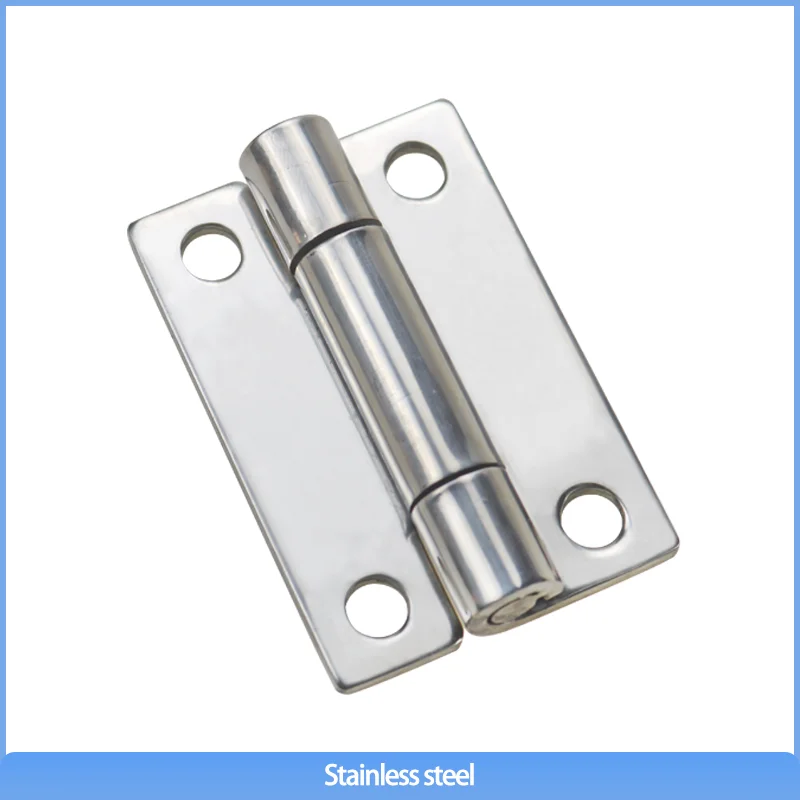304 Stainless Steel Industrial 2.5 Inch (60*40 mm) Thick Axle Thickened Mirror Polished Square Four-corner Narrow Edge Hinge