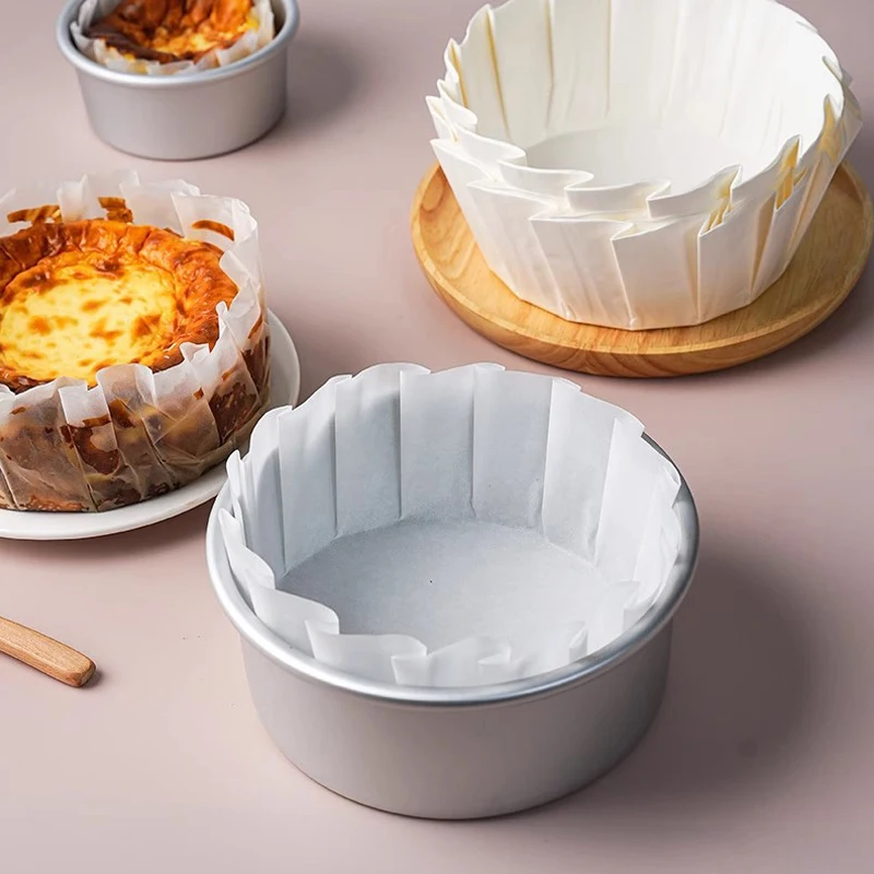 Basque Cheesecake Oil Paper Tray Foldable Cake Mold Disposable Release Mousse Cake Paper Baking Oil Proof Edge