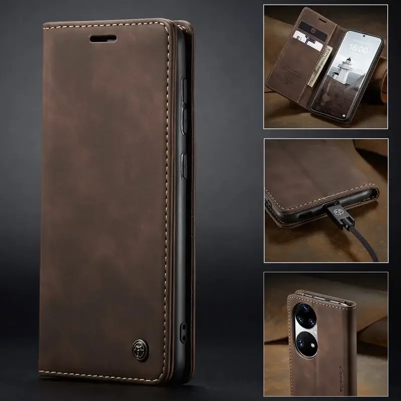 

Luxury Leather Wallet Case For Huawei P50 Pro P40 P30 P20 Lite P60 Art Y7a Y7s Case On P Smart Nova 7i 3e Mate 30 Pro Flip Cover