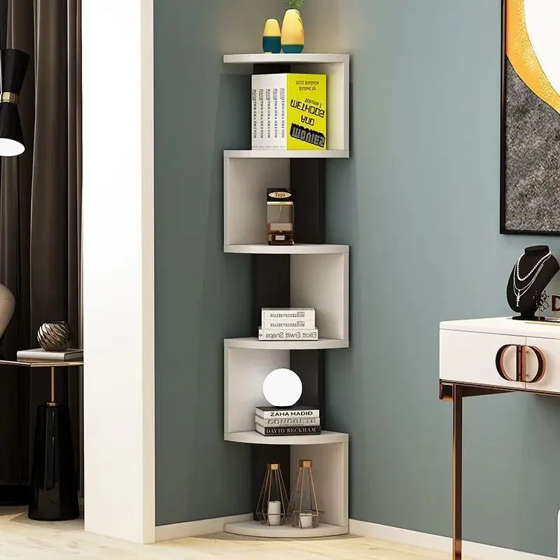 Bedroom Study Corner Simple Floor Creative Triangle Corner Multi-layer Shelf Home Living Room Bookshelf Bookcase Book Storage
