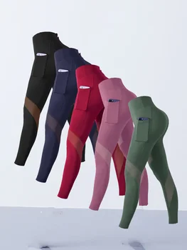 Pantaloni da yoga con giunture in rete da donna Leggings modellanti Vita alta Controllo della pancia Sollevamento fianchi Corsa Allenamento Pantaloni Activewear per donna