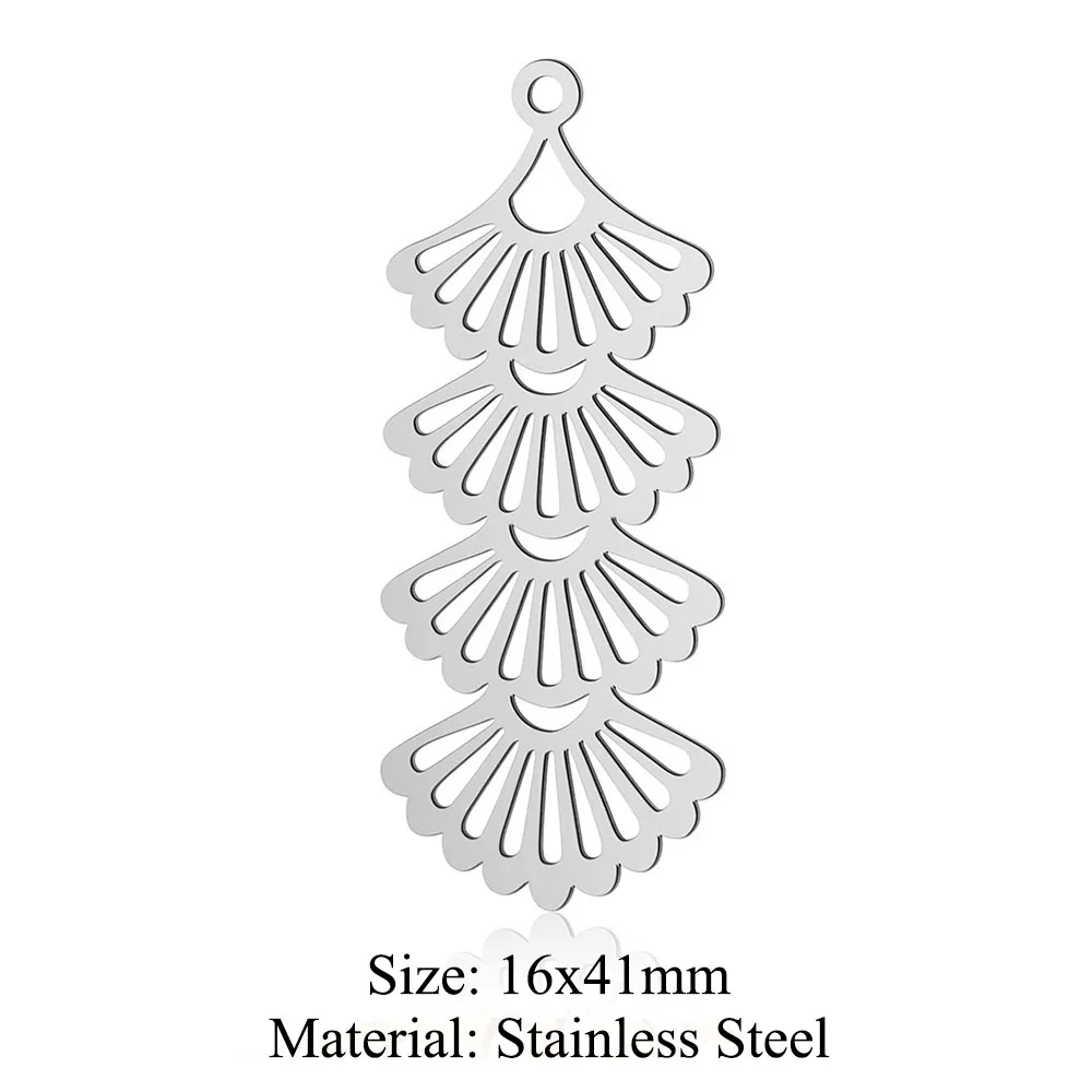 스테인레스 스틸 라이프 트리 DIY 쥬얼리 매력 5 개/묶음, 도매 잎 꽃 목걸이 만들기 펜던트 최고 품질 퇴색하지 않음