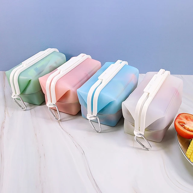 1500ml Fresh-keeping Silicone Bag Silicone Food Bag Foldable Food Storage  Bag Leak Proof Lock Bags Kitchen Organizer Gadgets - AliExpress