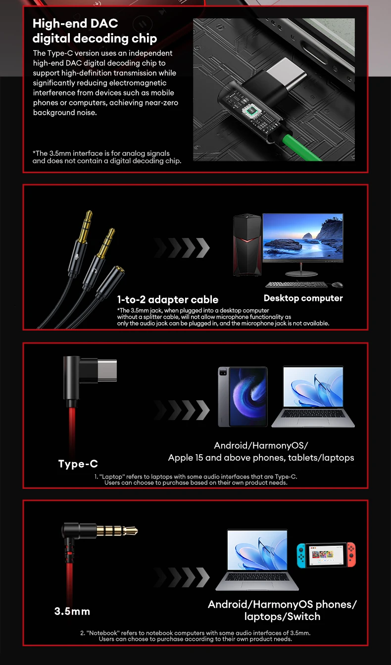 S499aa5c85f4b4bd89fd439179edbbf859 Lenovo YF38 Wired Headphones Type-C/3.5mm With Wire Control In-ear Wired Earphones With Mic For Laptop Computer Tablet Phone