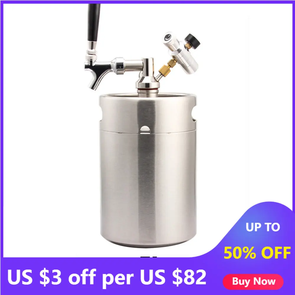 5LMiniBeerKegHomeBrewingBeerGrowlerStainlessSteelPremiumKegs