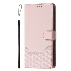 Portafoglio in pelle premium con design a nido d'api - Compatibile universale per serie Motorola Moto G