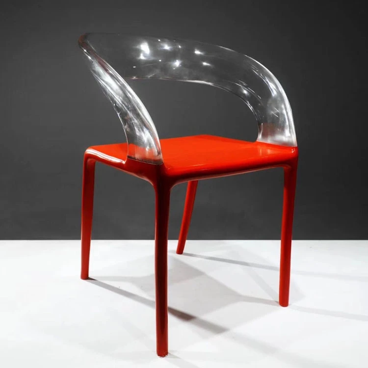 

Platinum epoxy resin dining chair, transparent acrylic white, new single chair sofa chair