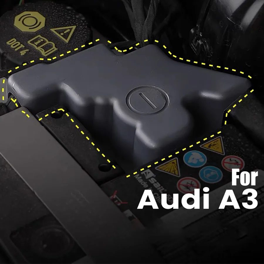 Battery Insulation Cover Battery Positive Negative Terminal Tray Protective Cover Trim Car Accessories For Volkswagen VW Golf 8 MK8 Audi A3/A3L -