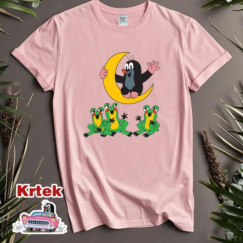 Couple The Mole Story Krtek Funny Printing TShirts 루즈 크루 넥 통기성 코튼 티셔츠 남성 여성 패션 캐주얼 카와이 탑스