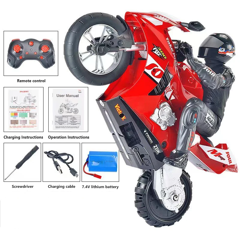 RC Motorcycle Kids Toy 2.4G Remote Control Motorcycle High Speed Racing Drift Stunt Car Toys for Boys Kids Toy Children Gifts