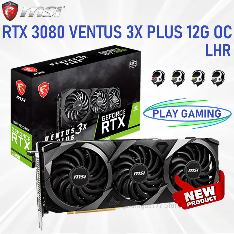 MSI Raphic Card GeForce RTX 3080 VENTUS 3X PLUS 12G OC LHR GDDR6X 